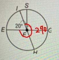 Find the measurement of arc IGE in degrees. ENTER THE NUMERIC VALUE ONLY NO LABELS-example-1