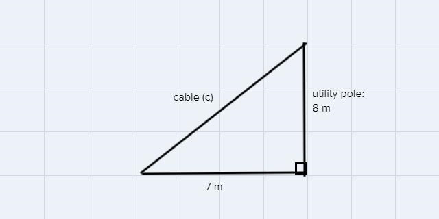 a utility pole is 8m high. a cable is stretched from the top of the pile to a point-example-1