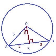 Examine the diagram of chord LM in •P at right. If the length of the radius of •P-example-3