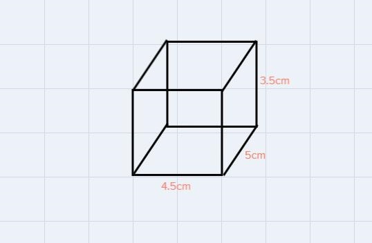 The figure contains a right rectangular prism. The length of the prism is labeled-example-1