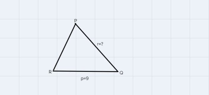 QuestionIn PQR, sin P = 1/3, sin R = 2/3,and p = 9. Find the side length r.-example-1