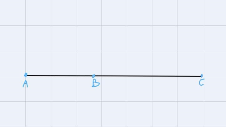 AB=5,BC=3x+7,AC=5x−2Find the value of x if A, B, and C are collinear points and B-example-1