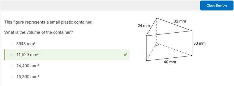 This figure represents a small plastic container. What is the volume of the container-example-1