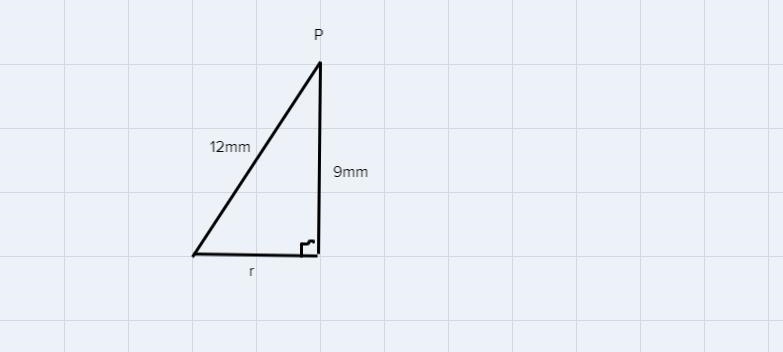 The distance from the centre of a circle to a point P outside the circle is 12 mm-example-1