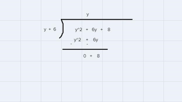 A pizza can be shared by (y + 6) friends. If there are (y2 + 6y + 8) pizzas, which-example-1