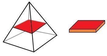 WHICH OF THE FOLLOWING COULD BE THE CROSS SECTIONS OF A SQUARE BASED PYRAMID?-example-1