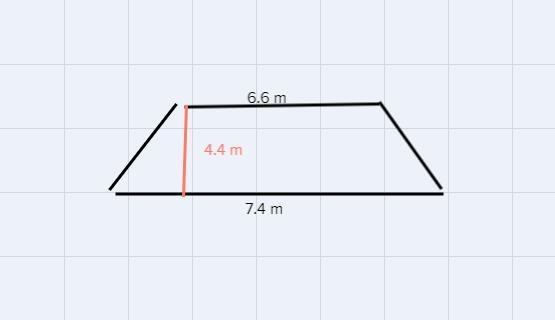 Rick has a table that is shaped like a trapezoid the trapezoid height of 4.4 metres-example-1