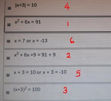 Solve the equation x(x+6) = 91 using completing the square, finding the square root-example-1