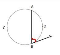 In the circle below, if < B = 46 °, what is the measure of arc AB?-example-1