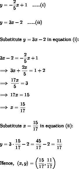 Which is the best approximation for the solution of the system of equations y=-2/5x-example-1