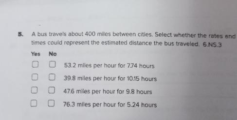 A bustravels about 400 milies between select the end mes could represent the estimated-example-1