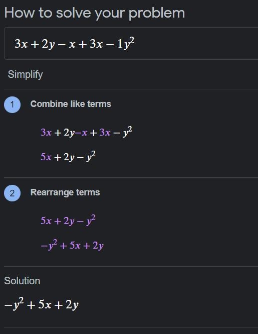 3x + 2y - x + 3x -y2 25 points please answer..-example-1