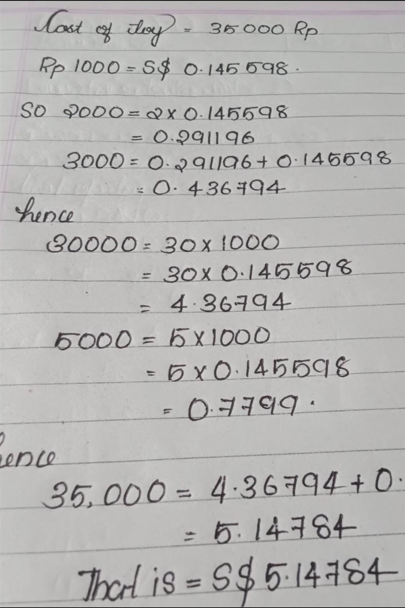 A toy costs 35 000 lndonesian rupiah (Rp). The conversion rate is Rp 1000 = 5$0.145 598. Without-example-1