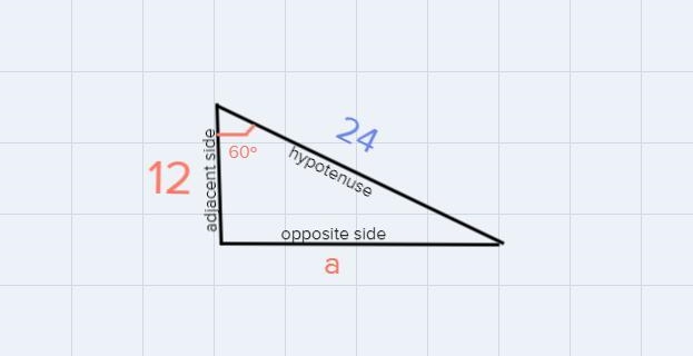 A 30° – 60° – 90° triangle is shown below. Find the length of a and b. Leave answer-example-2