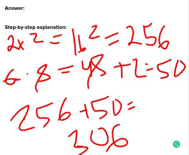 Evaluate the following expression for x = 8. 2x² +6x+2-example-1