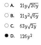 Which expression is equivalent to 3 square root of 2y^3. 7 square root of 18y , if-example-1