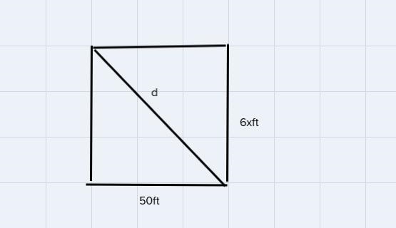 To the nearest whole foot, how many feet would it be to walk diagonally across this-example-1