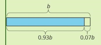 The amount of water in a tank decreased 7% from its starting value of b to its ending-example-1