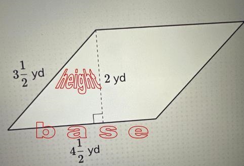 What is the area of the parallelogram showm? pls help-example-1