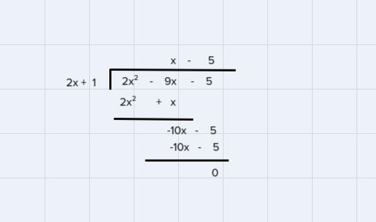 Simplify (2x²-9x-5)÷(2x+1) where x≠-1/2-example-1