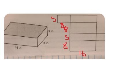 Find the area of each of the rectangles in the net and place in diagram-example-1