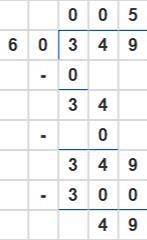 How do work out 349 divided by 60-example-1