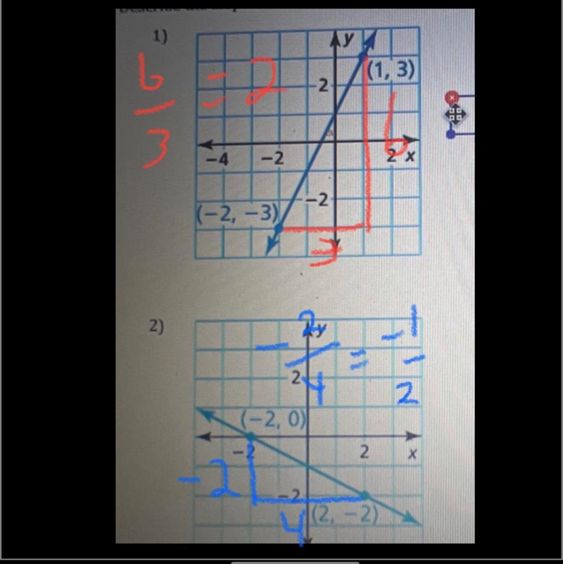 - Describe the slope of each line. Then find the slope.-example-1