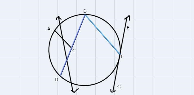 Find tangent, inscribed angle, chord-example-2