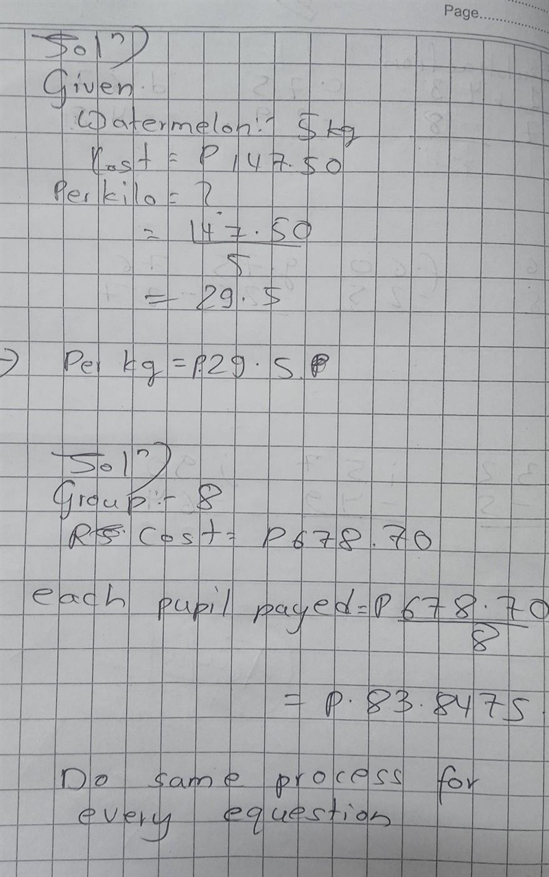 Test IV Answer the questions after each problem. 1.Mother bought a 5-kilo watermelon-example-1