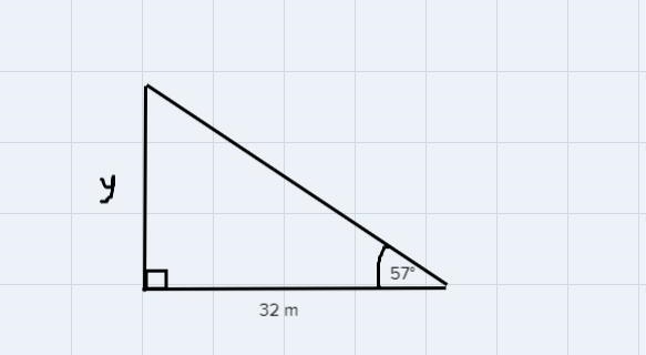 2. At 32 meters from the foot of a tree,the angle of elevation to the top of the tree-example-1