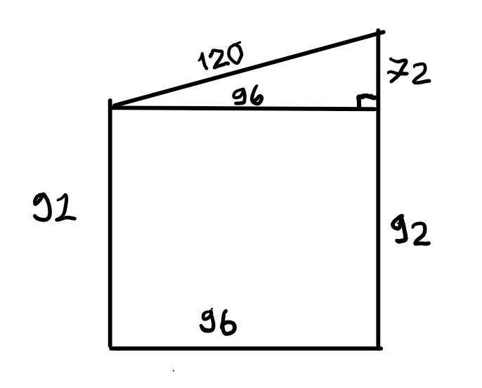 Two buildings are 96 ft apart . The first building is 164ft tall. The second building-example-1