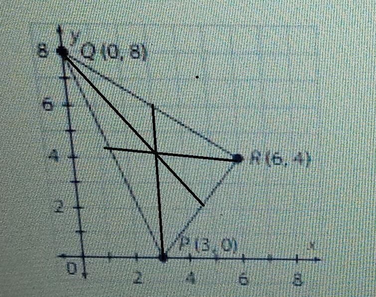 What are the coordinates of the intersection of the medians of the given triangle-example-1