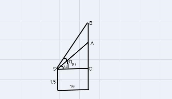 Anna is trying to find the height of a radio antenna on the roof of a local building-example-1