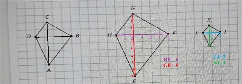 Identify the distances in the other two polygons that correspond to DB and AC-example-1