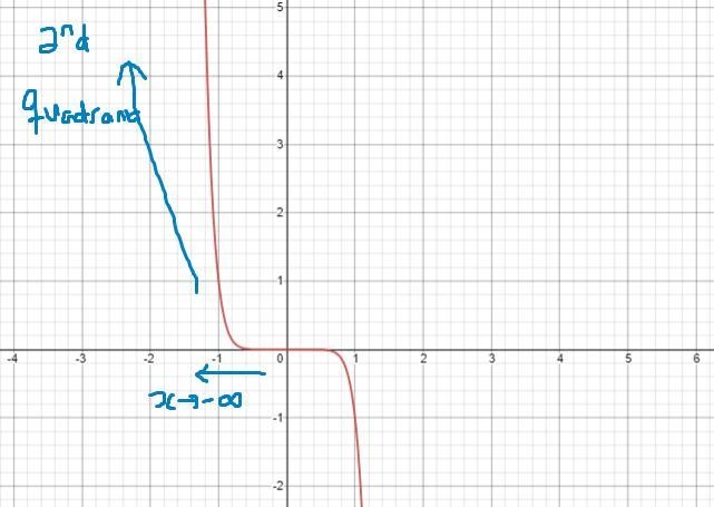 Determine the end behavior for the function: f(x)=-x^9 As x \rightarrow- \infty the-example-2