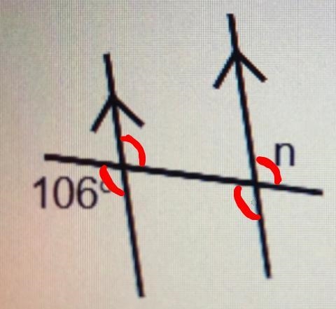 In the diagram below, name the anglepair and determine the value of n.(geometry)-example-1