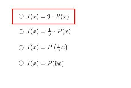 Examine the following graph, where exponential function P(x) undergoes a transformation-example-1