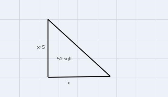 A sail is in the shape of a right triangle. The area of the sail is 52 fr if the height-example-1