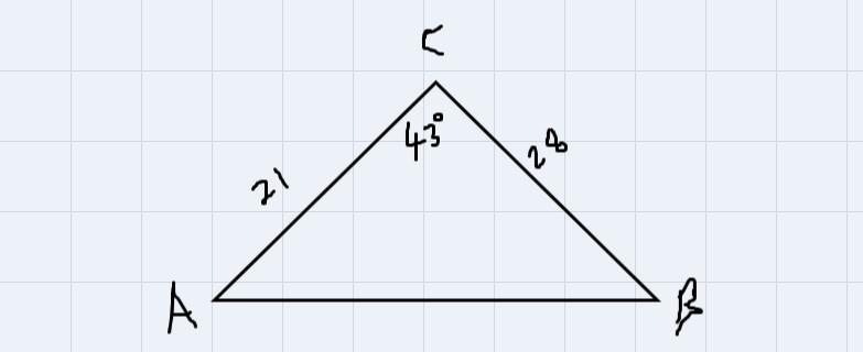 Find the area of the triangle described below. Round to the nearest hundredth.C = 43°, b-example-1