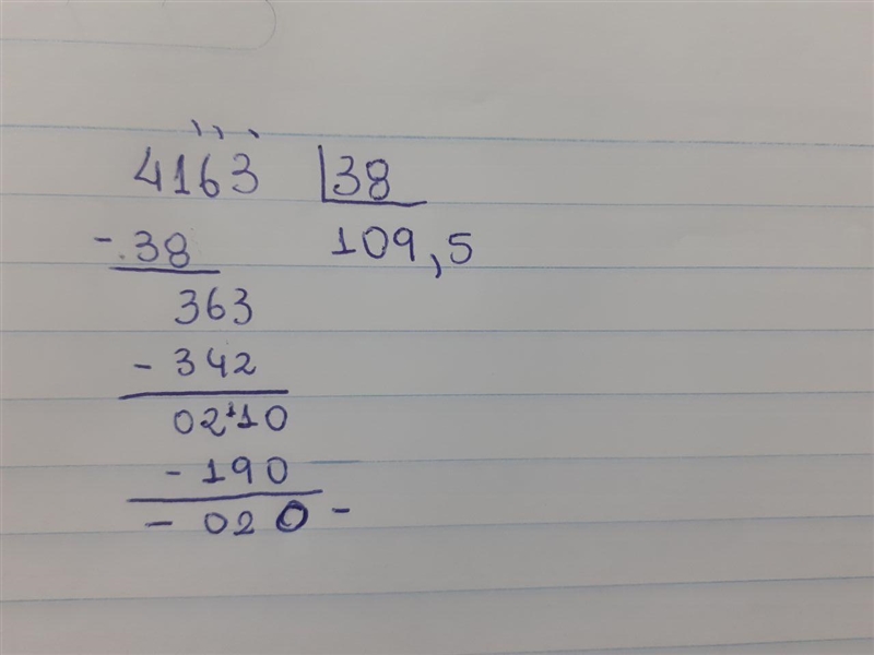 Evaluate: 4163 divided by 38-example-1