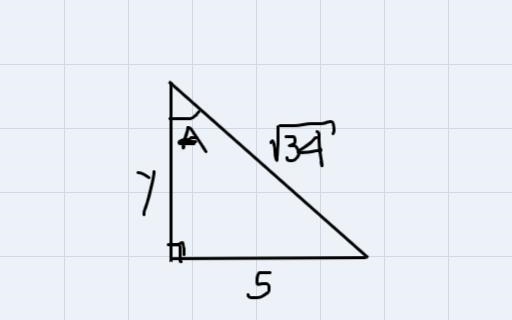 Given Sin A = 5 /√34 and that angle A is in Quadrant I find the exact value of sec-example-1