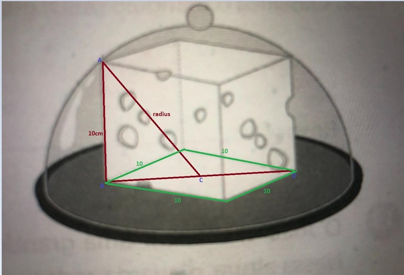 Please help me solve the following problem:Mary has a box with the shape of a semisphere-example-1