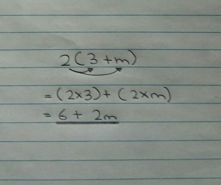 2(3 + m) How to expand and simplify ?-example-1