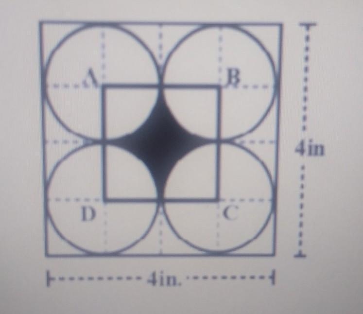 Find the area of the shaded portion of the figure. Each vertex of square ABCD is at-example-1