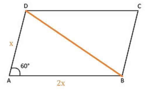 In a parallelogram ABCD, the length of the longer arm is equal to twice the length-example-1