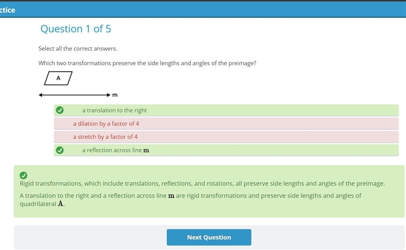 Select all the correct answers.Which two transformations preserve the side lengths-example-1