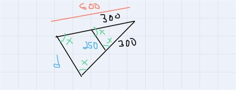 600 m 250 m 300 m Lake 19. What is the approximate number of meters across the longest-example-1