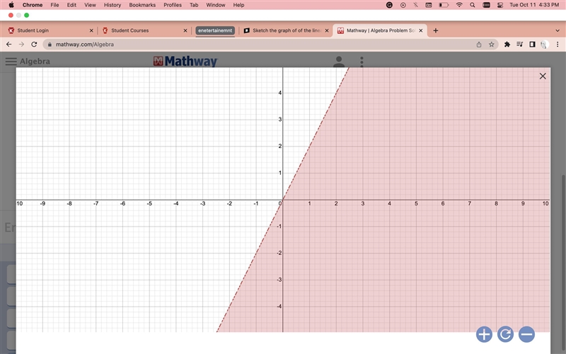 Sketch the graph of of the linear inequality: y<2x-example-1