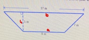 Area of a trapezoidFind the area of this trapezoid. Be sure to include the correct-example-1