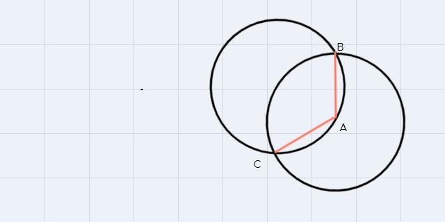 The 3 circles in the diagram have centers A, B, and C. a. Explain why segments AB-example-1